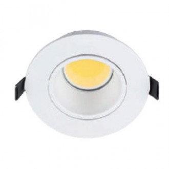 Vgradna LED svetilka COB 7W 2700K - belo ohišje, okrogla