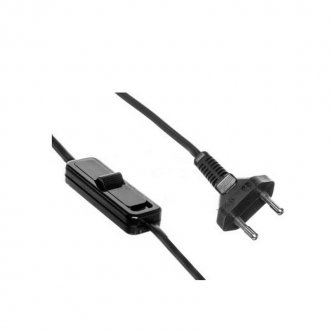 Priključni kabel 1.9m z vtikačem in stikalom 220V - črn
