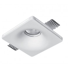 Vgradna stropna rozeta iz mavca - kvadratna, bela