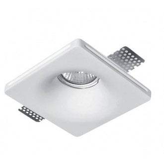 Vgradna stropna rozeta iz mavca - kvadratna, bela