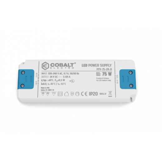 Cobalt napajalnik za Led trak 75W/24V/IP20 PFV-B Cobalt napajalnik za Led trak 75W/24V/IP20 PFV-B